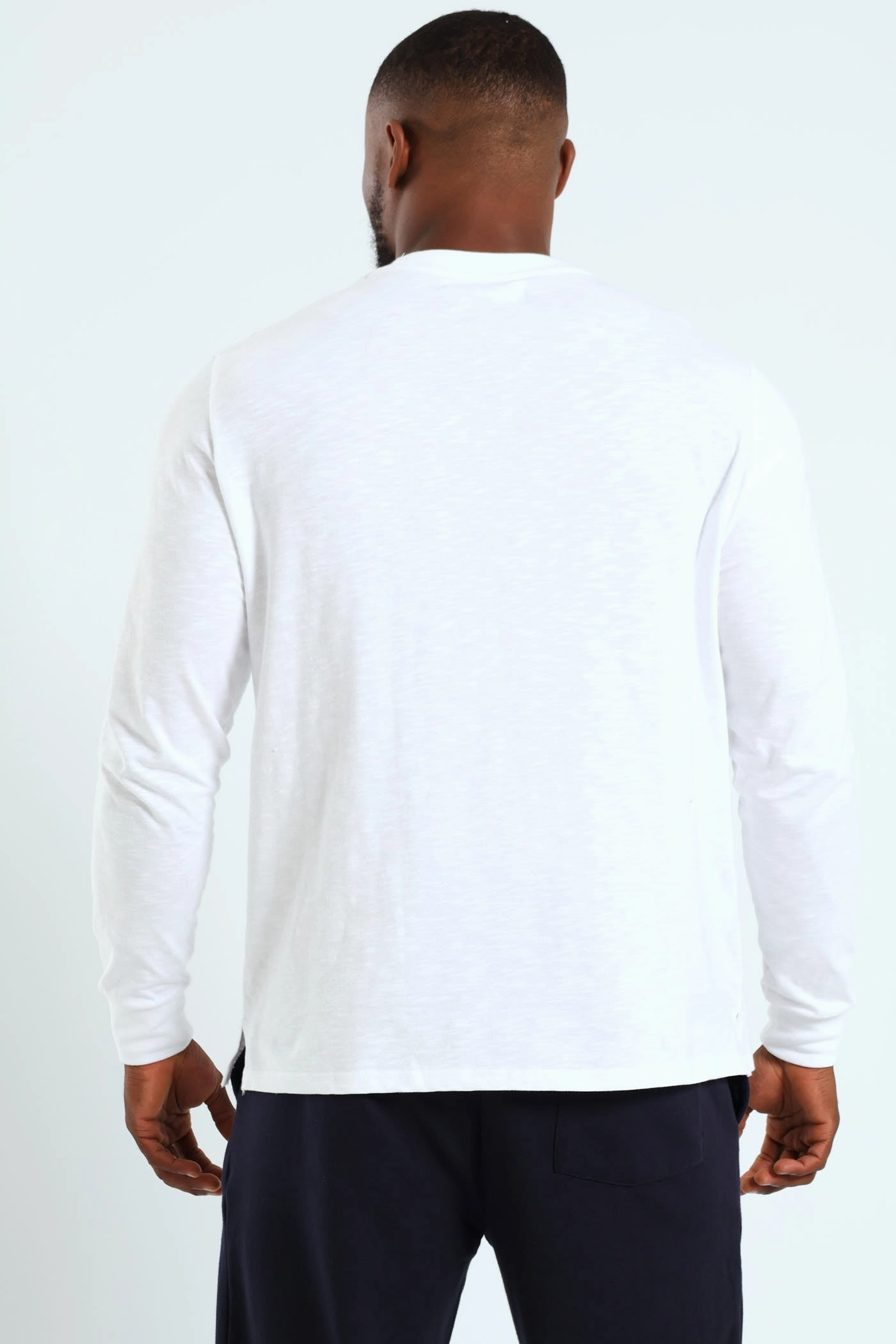 back to school Long Sleeve Slub Tee - White