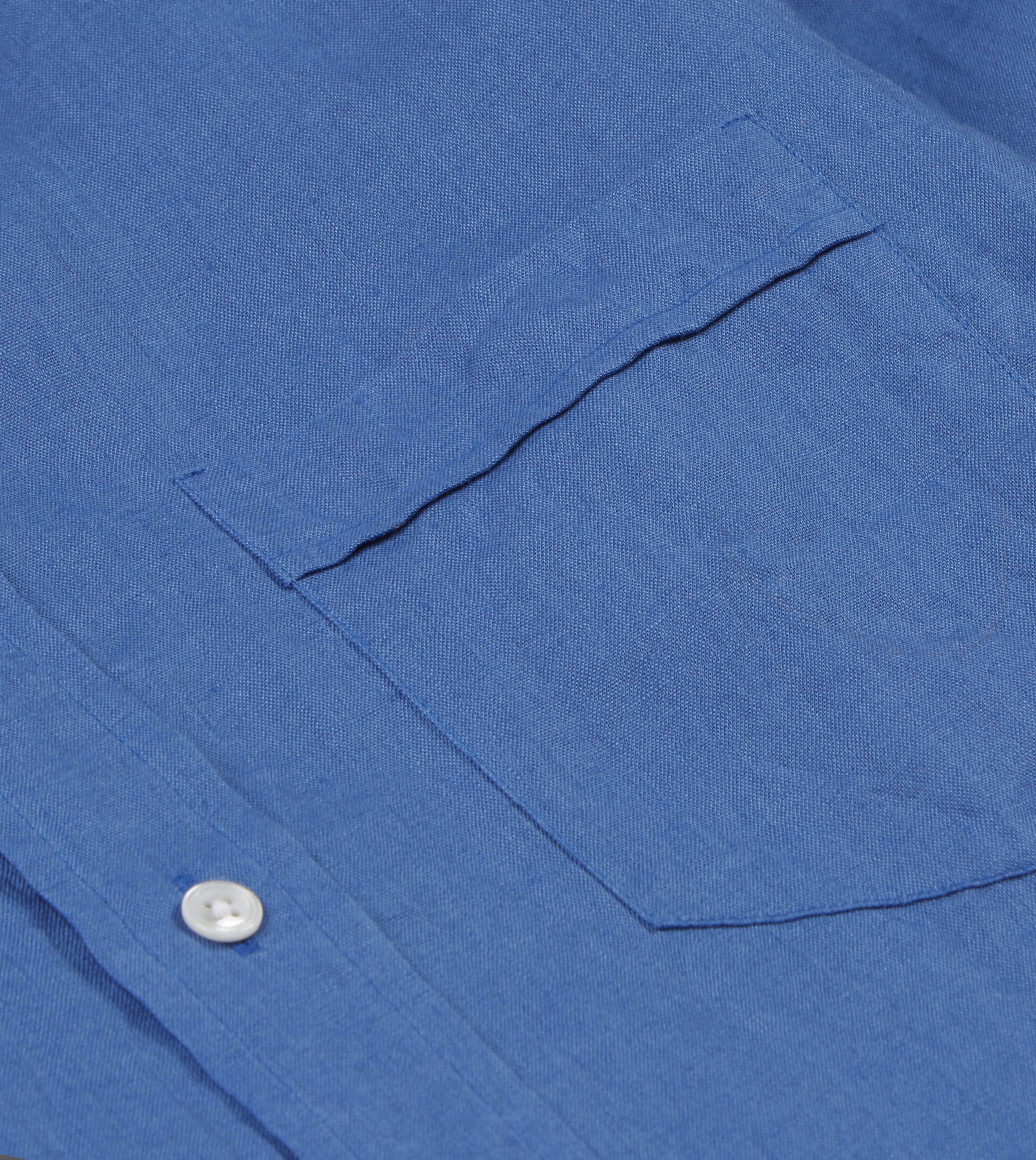 Lightweight Layer Bright Navy Linen Spread Collar Shirt