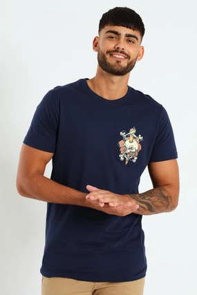 Love & Honour Tee - Navy Quick-Dry Fabric