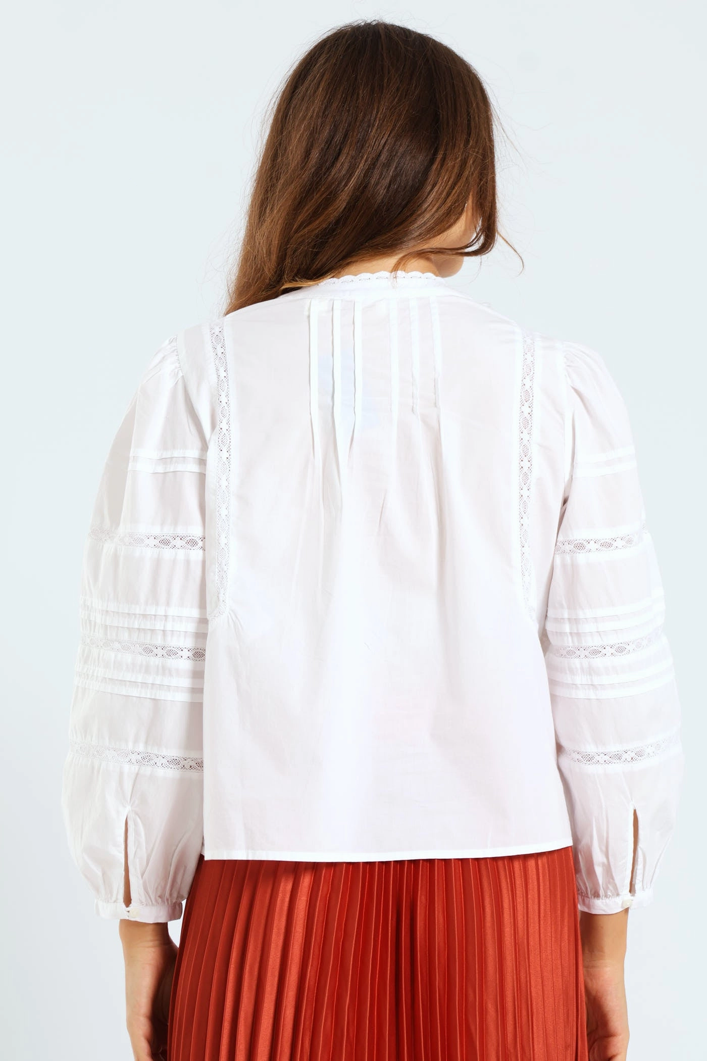 WrinkleResistantTextile ThermalInsulation Mandy Long Sleeve Blouse - Bright White
