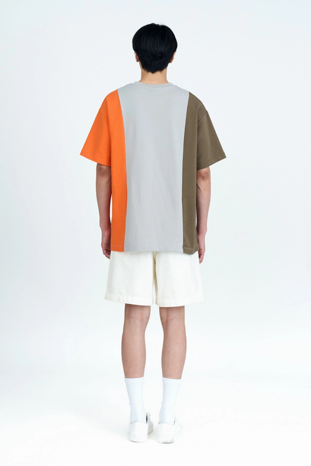 (C) Polycotton Jersey Colour Block Tee [AT] Elasticated Hem