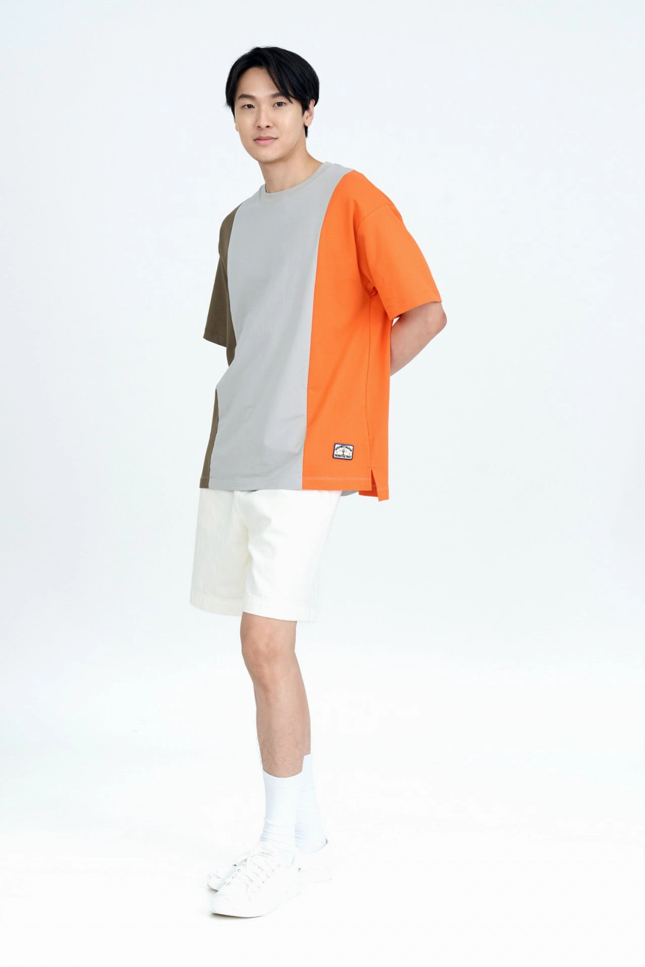 Compact Stitching (C) Polycotton Jersey Colour Block Tee [AT]