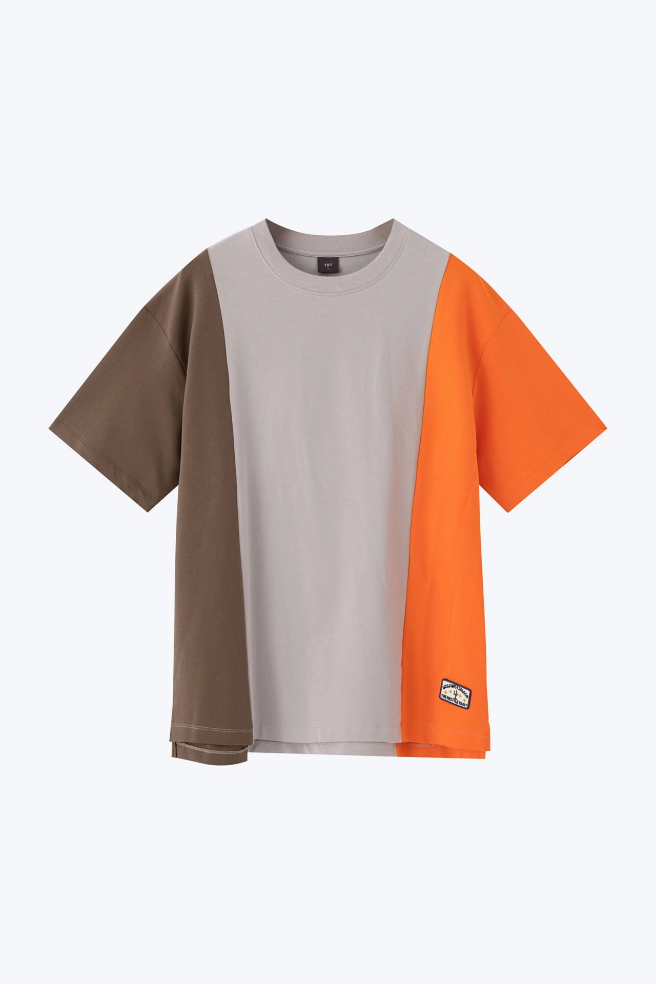 Stylish Look Yarn Dyed Stripes (C) Polycotton Jersey Colour Block Tee [AT]