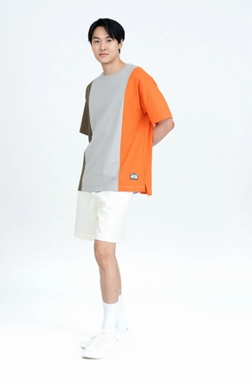 Compact Stitching (C) Polycotton Jersey Colour Block Tee [AT]