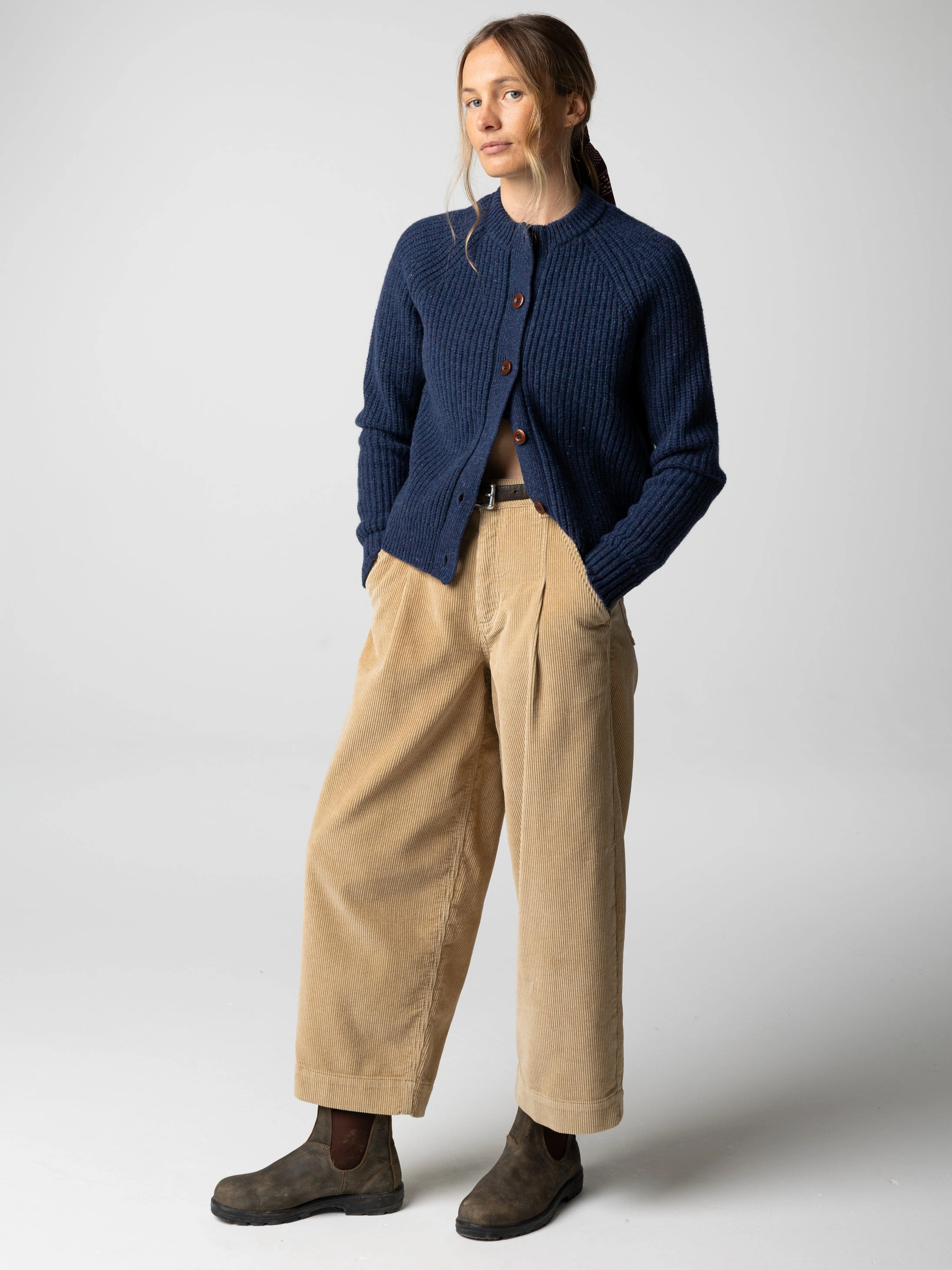 Breathable mesh panel Women's Mora Crew Neck Cardigan