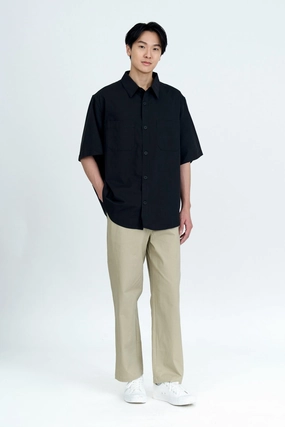 Smooth Texture ErgonomicStitching Drawstring Straight Cut Pants - Khaki [AT]