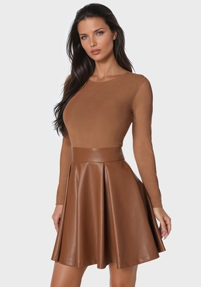 Faux Leather Flare Dress Quick Look Form Flow