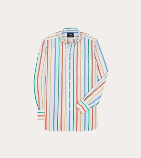 Athletic Look Multi Stripe Poplin Button-Down Shirt