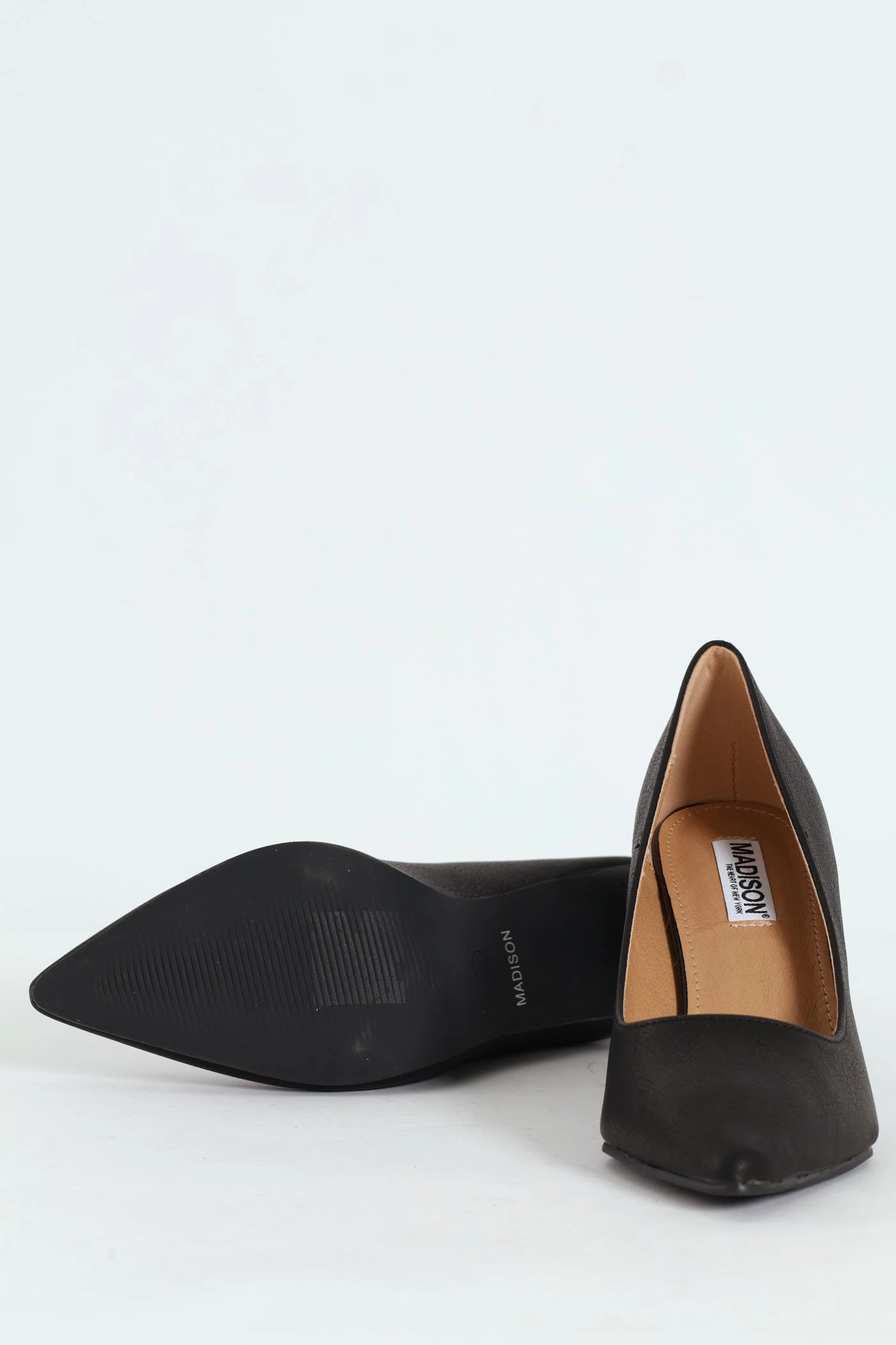 Madison Pointed Toe Stiletto Court Heel - Black Multi Directional Closed Toe