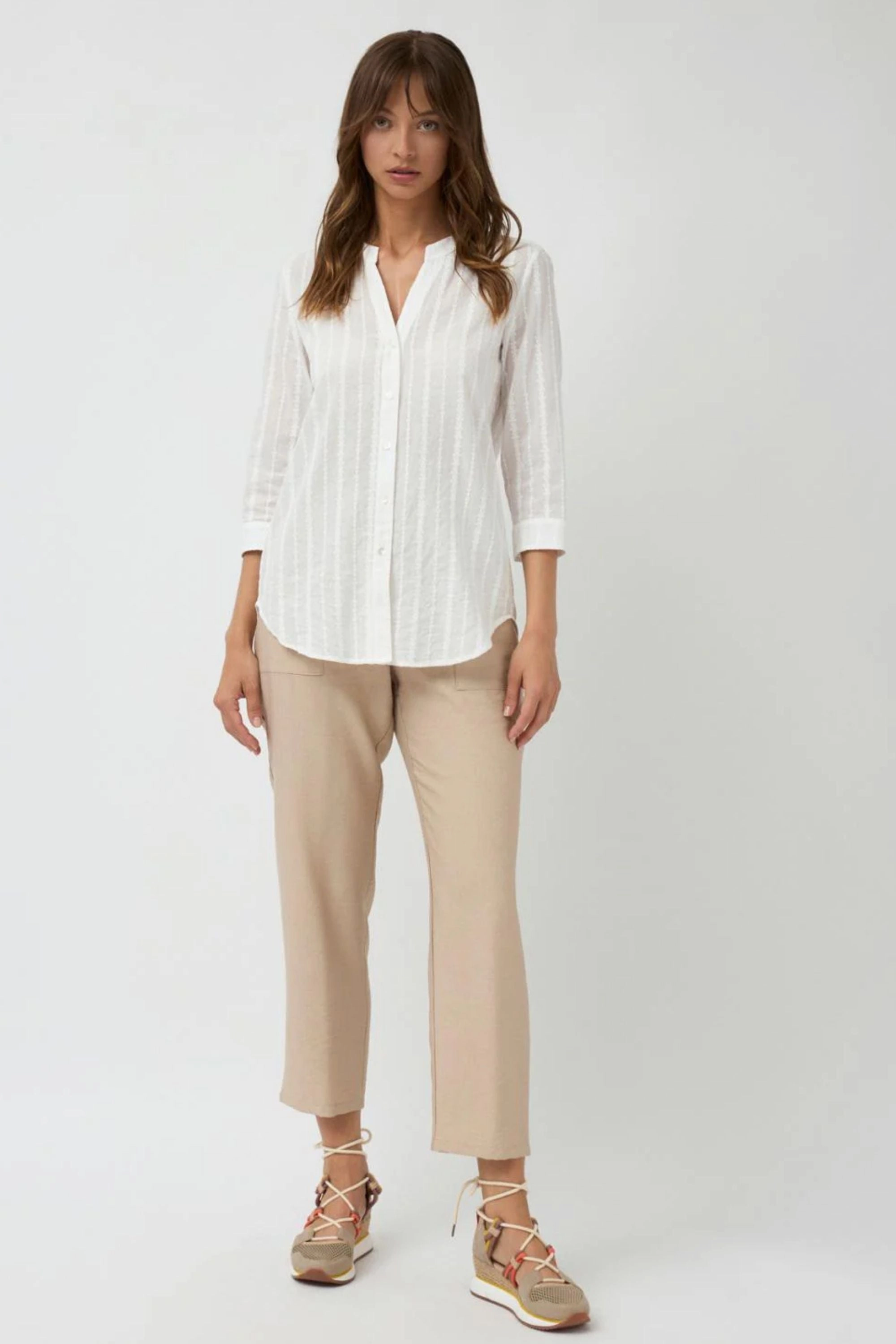 Asymmetrical Cut Two Tone Stitching MAJOR SHIRT