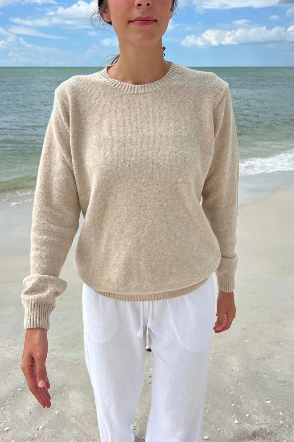 Martha Heavy Wool Sweater Breathable Open Weave