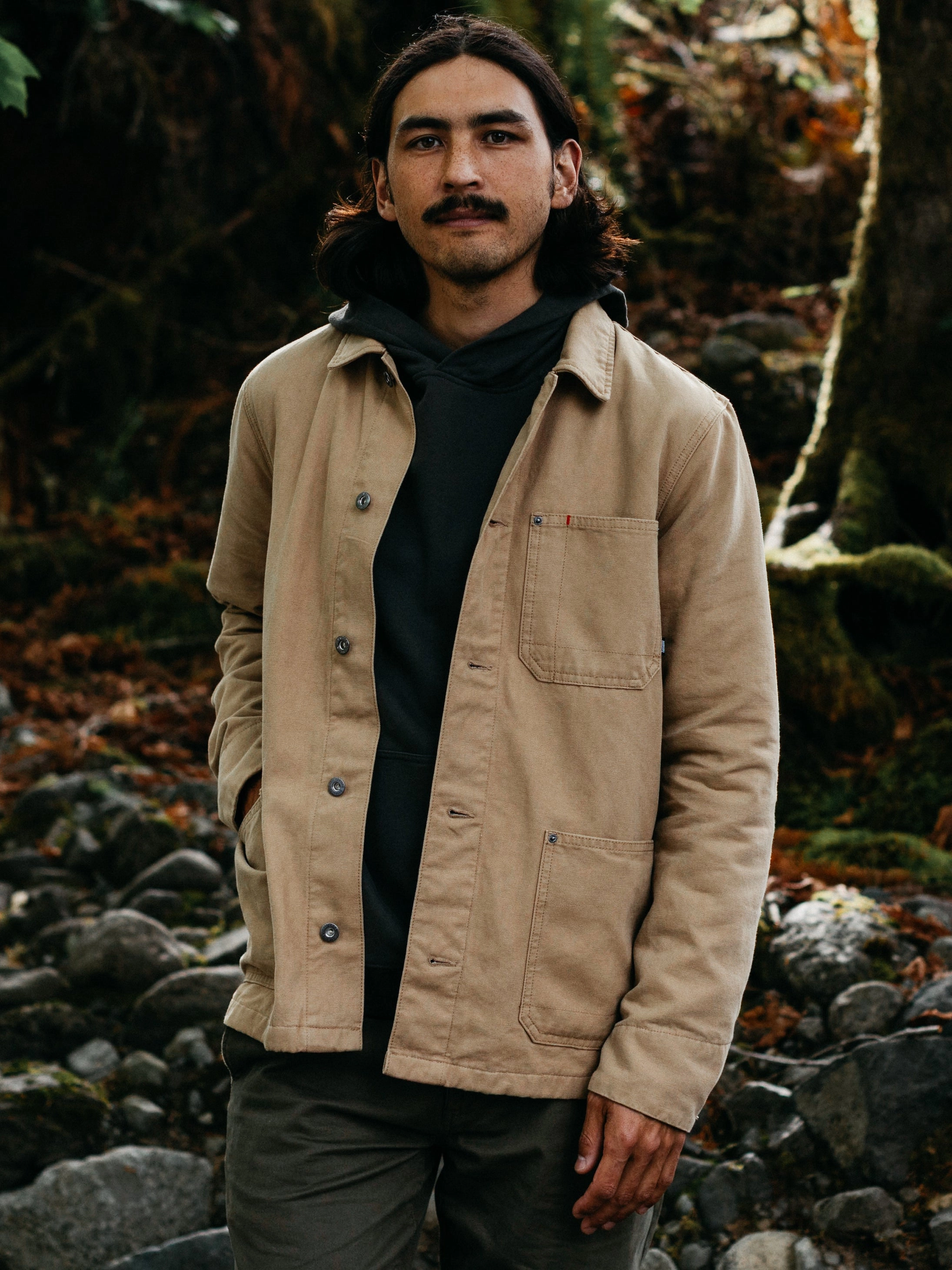 Men's Basset Flannel Lined Jacket Simple Outer Non Iron Fabric Tech