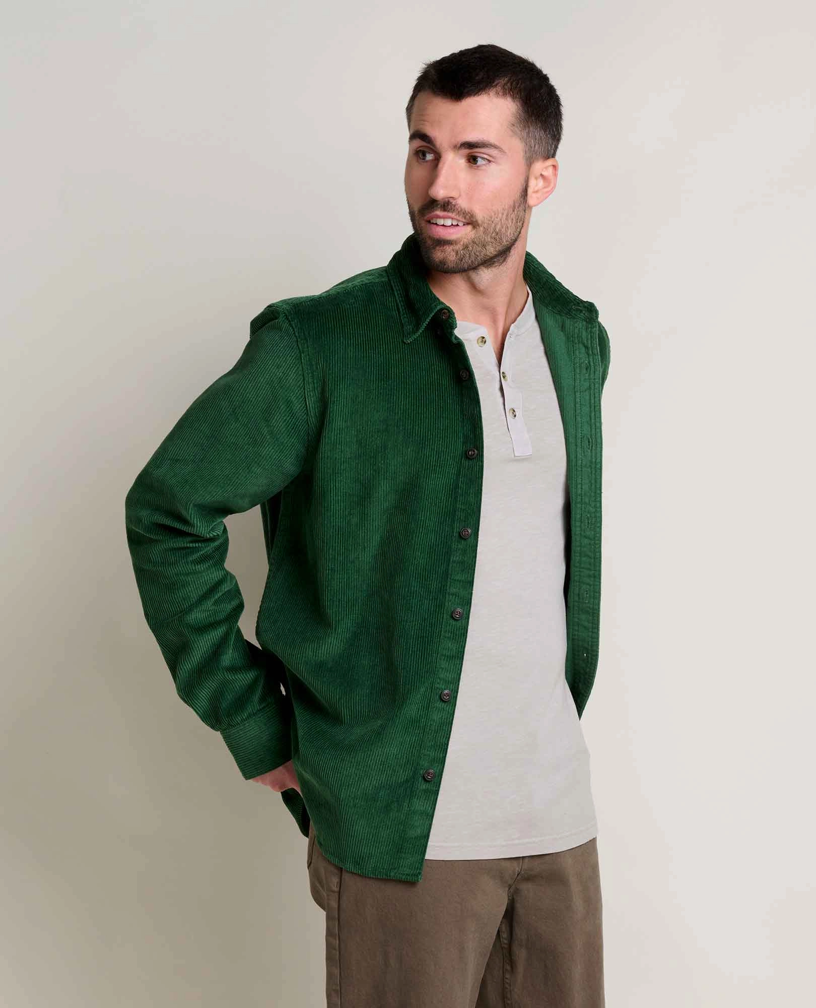 Embroidered Detail Stretch Fit Technology Men's Cascadia Cord Shirt