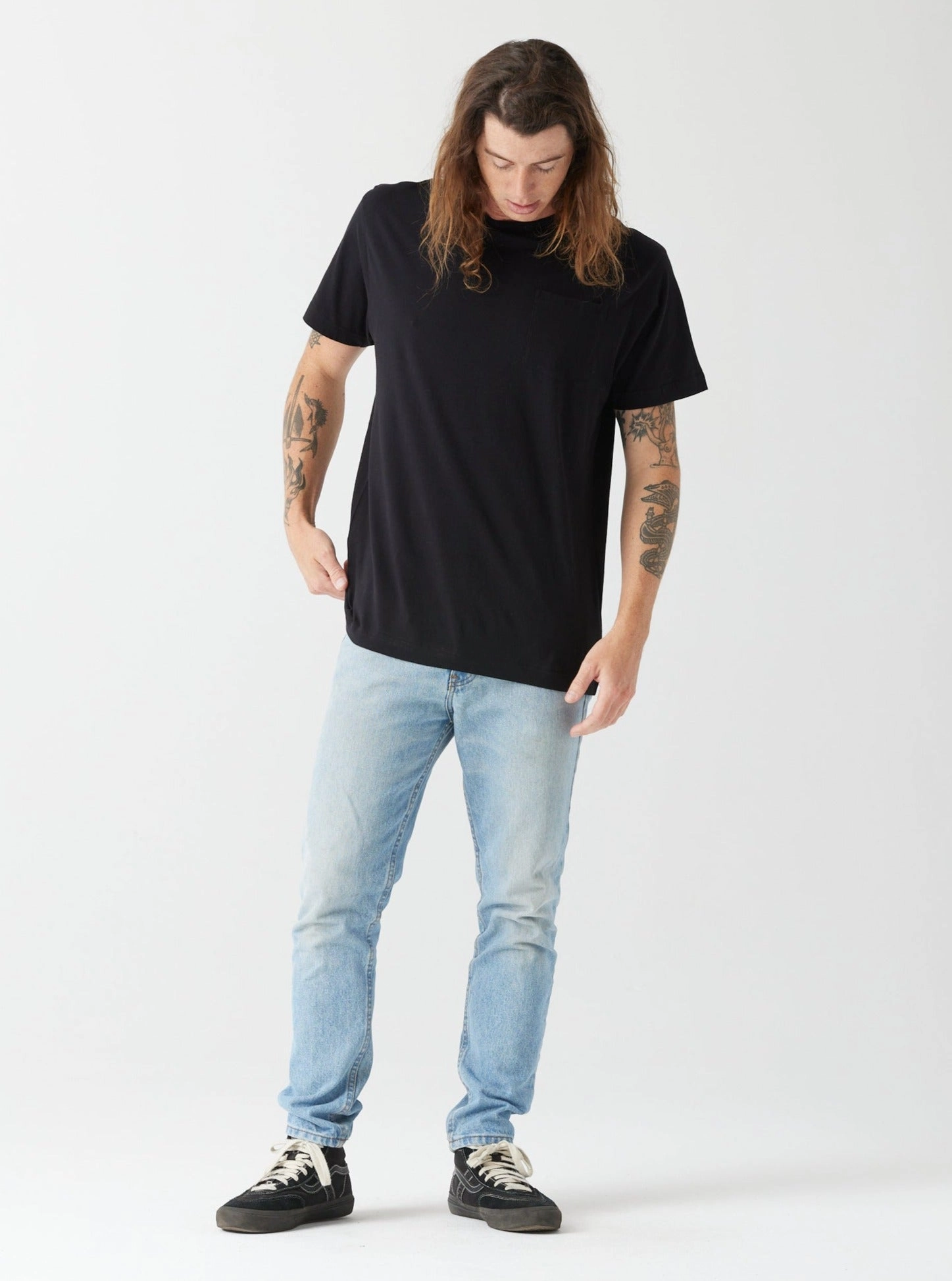 UltraSoftInterior Relaxed Look Men's Heavyweight Pocket Tee - Black