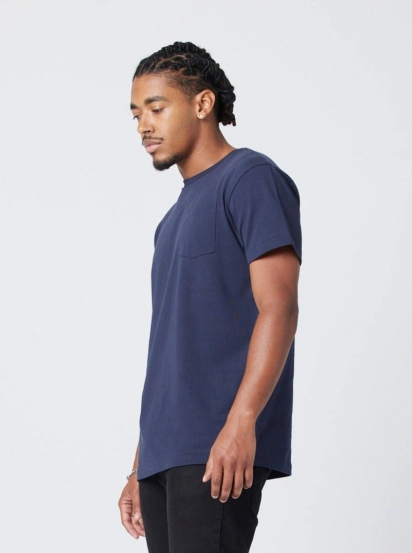 Men's Heavyweight Pocket Tee - Midnight AntiPilling Microfiber texture