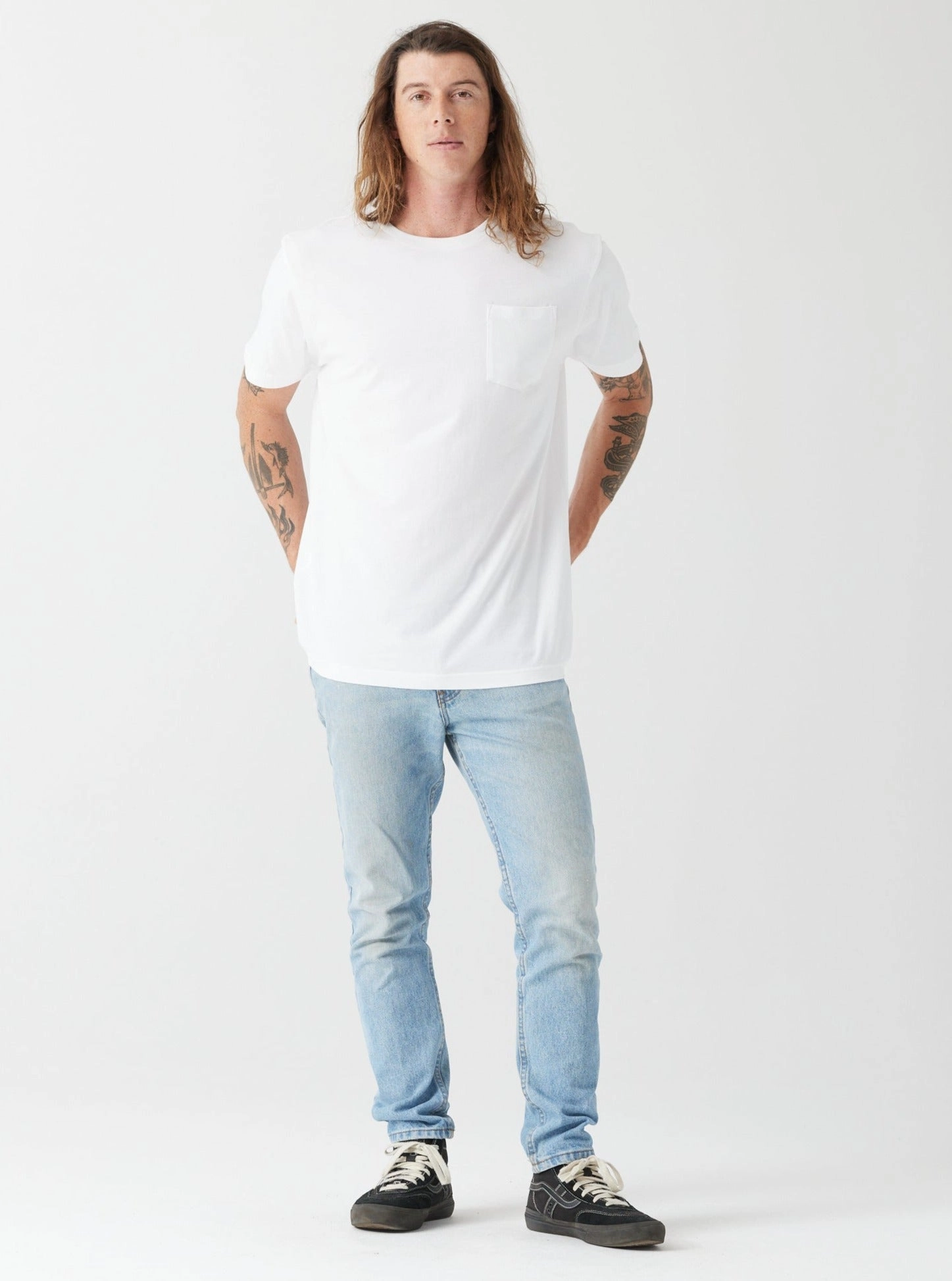 Men's Heavyweight Pocket Tee - White Smooth Stitching