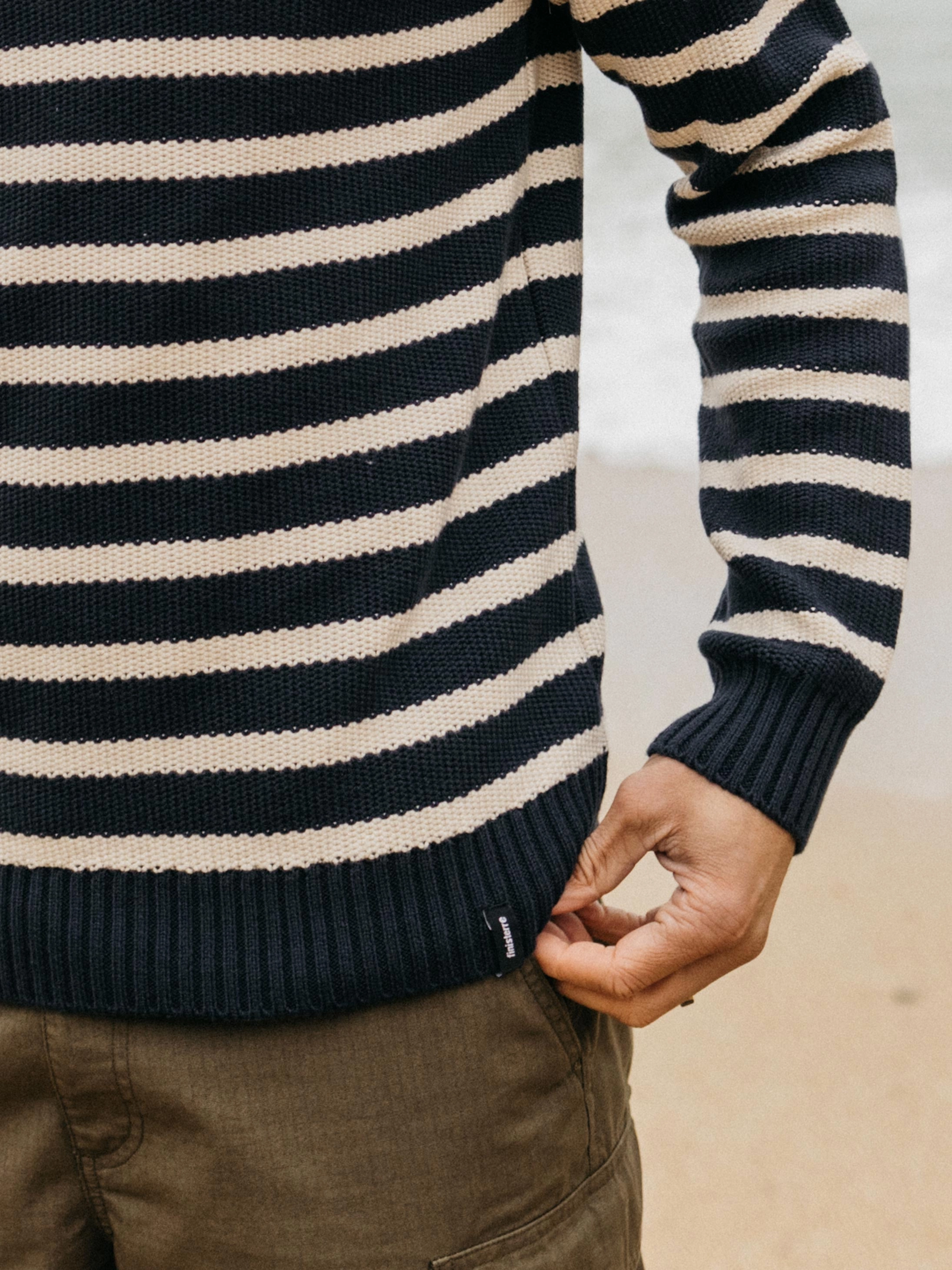 Men's Ledden Striped Knit Jumper Mid layer LowImpact Processing