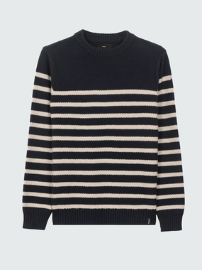 Men's Ledden Striped Knit Jumper Relax Fit Non Irritating Seams