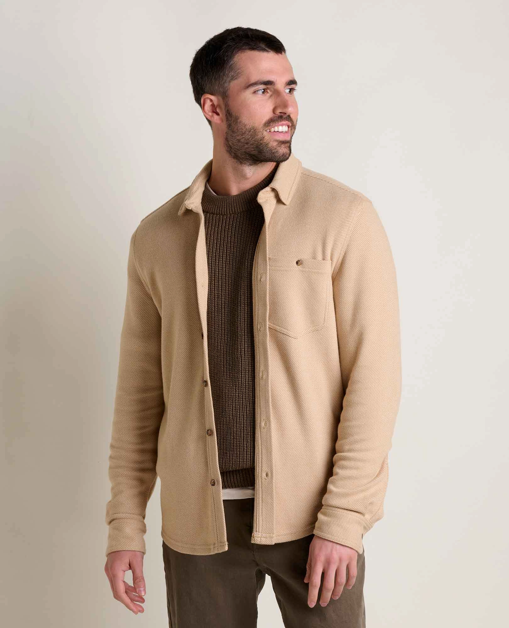 Men's Shadowbrook Long Sleeve Shirt Reinforced Elbow Patches hypoallergenic