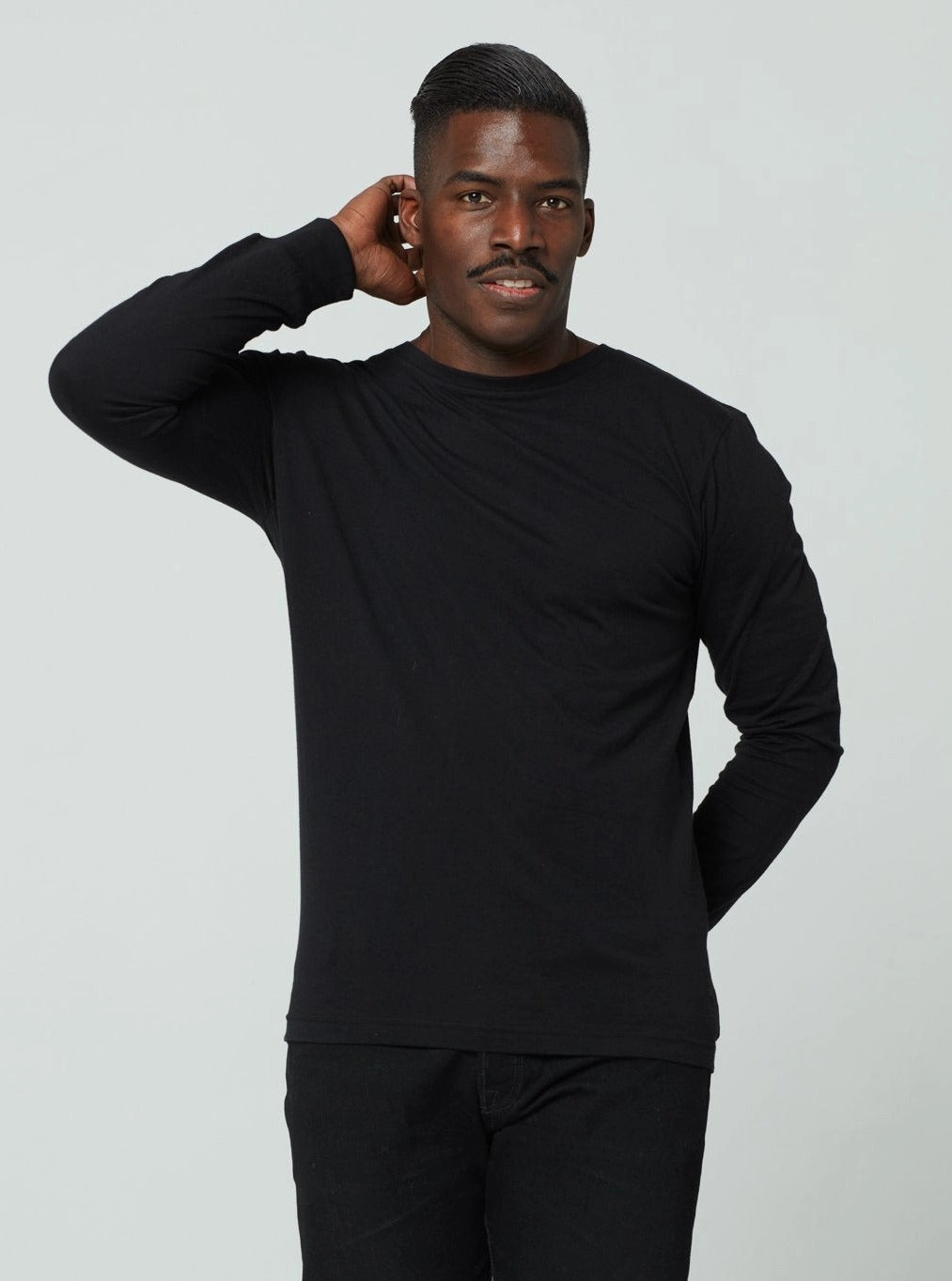 Men's Unisex Long Sleeve - Black Casual Pullover