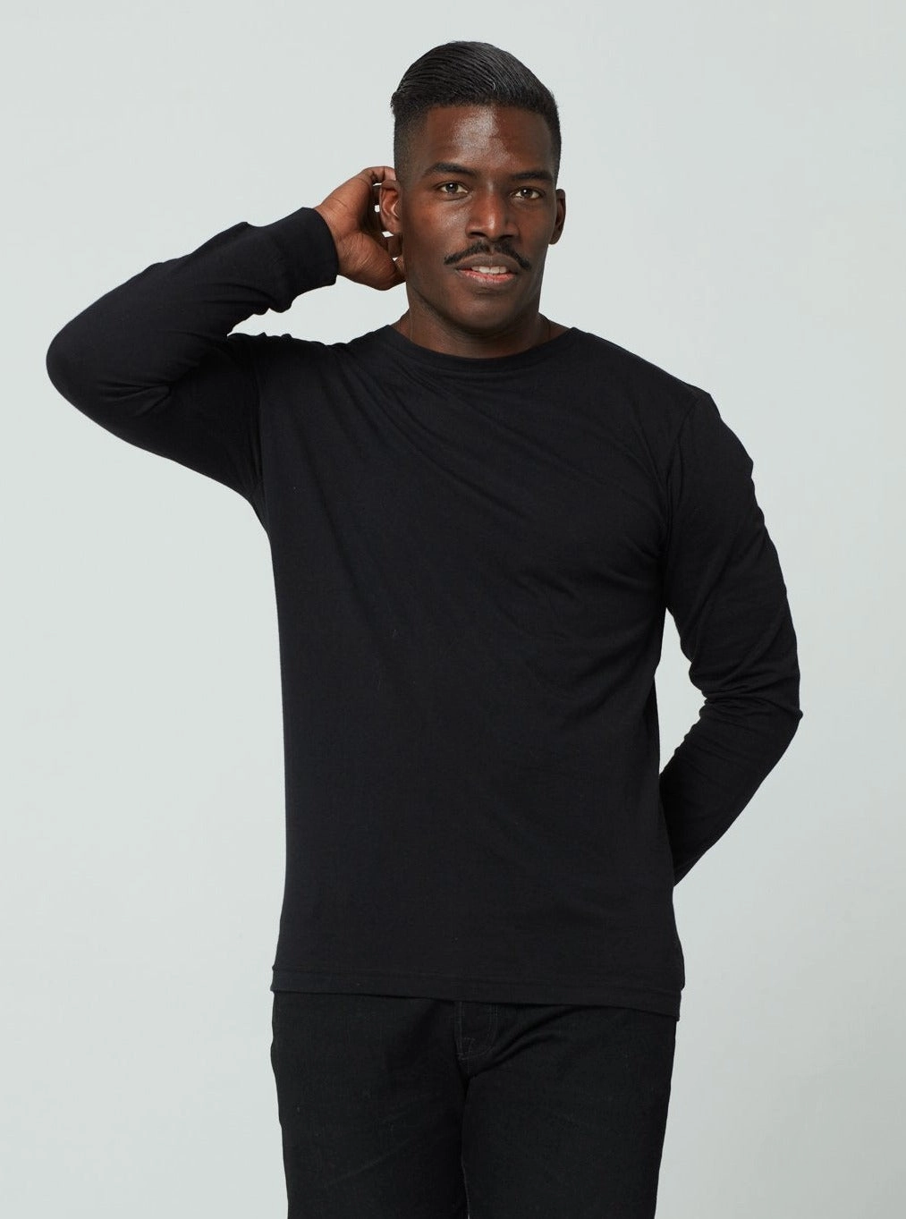 Men's Unisex Long Sleeve - Black Bamboo Fiber Fabric