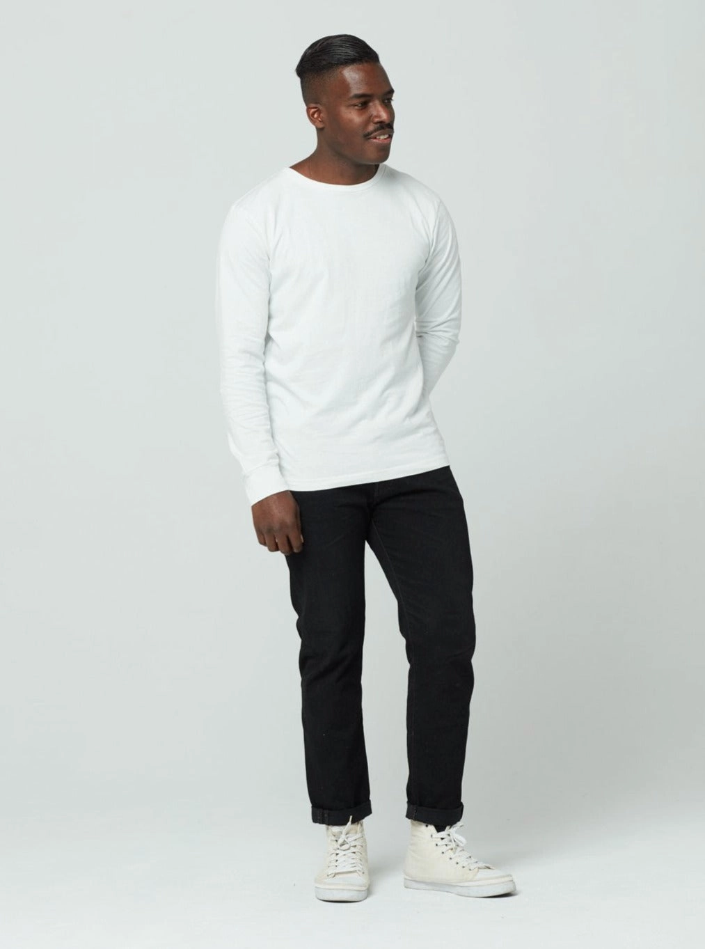 Sporty Top Men's Unisex Long Sleeve - White