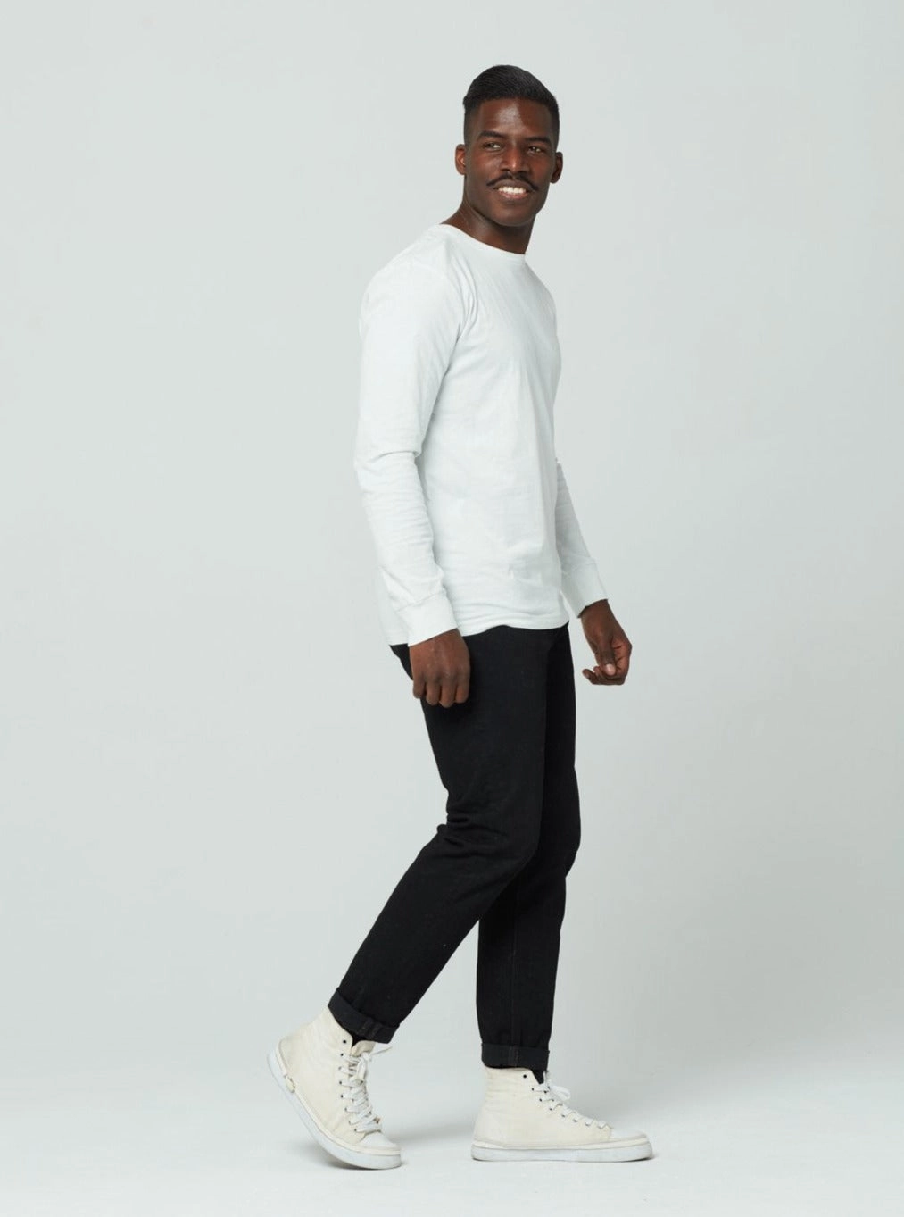 StretchFit Men's Unisex Long Sleeve - White