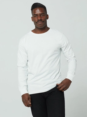 Textured Weave Men's Unisex Long Sleeve - White