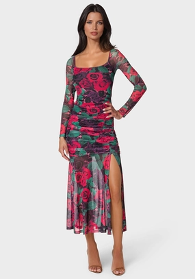 Travel Option Statement-Buttons Mesh Open Back Midi