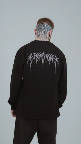 Metal Logo Faded Long Sleeve Sustainable Textile