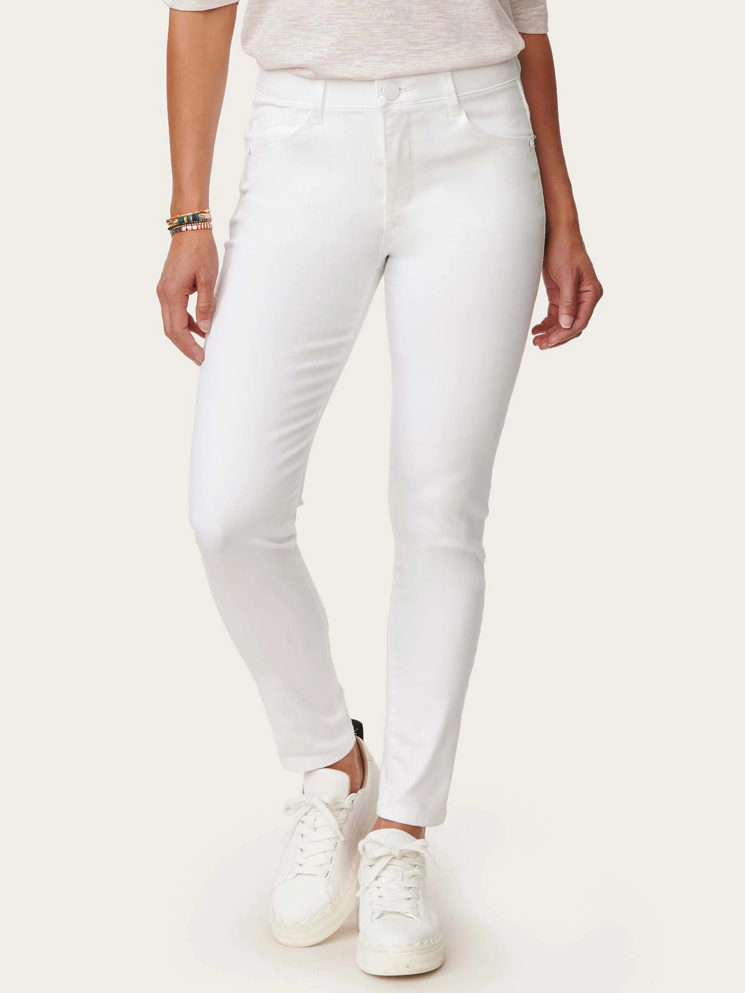 Festival Outfit Date Night Professional Wear Timeless Look "Ab"solution? High Rise White Denim Ankle Length Jeans