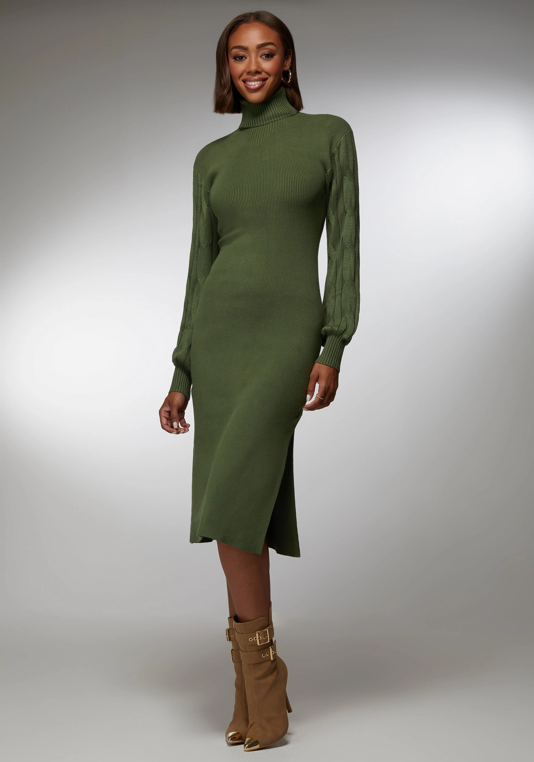Soft Fit Wear Minimalist fit-and-flare Midi Sweater Dress