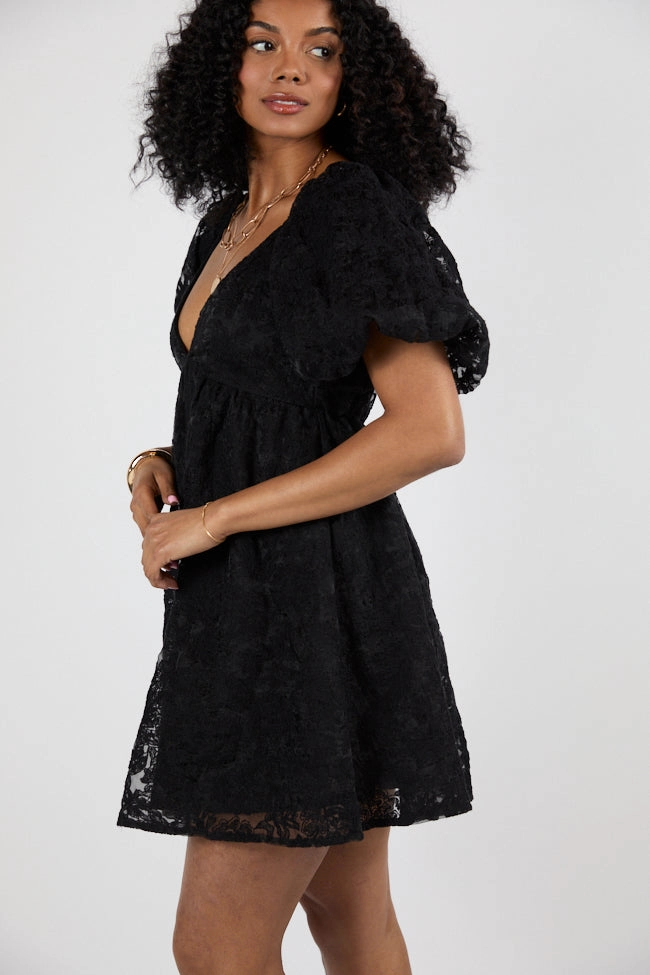 Midnight Muse Black Lace Babydoll Dress SALE Daily Chic Airy Base