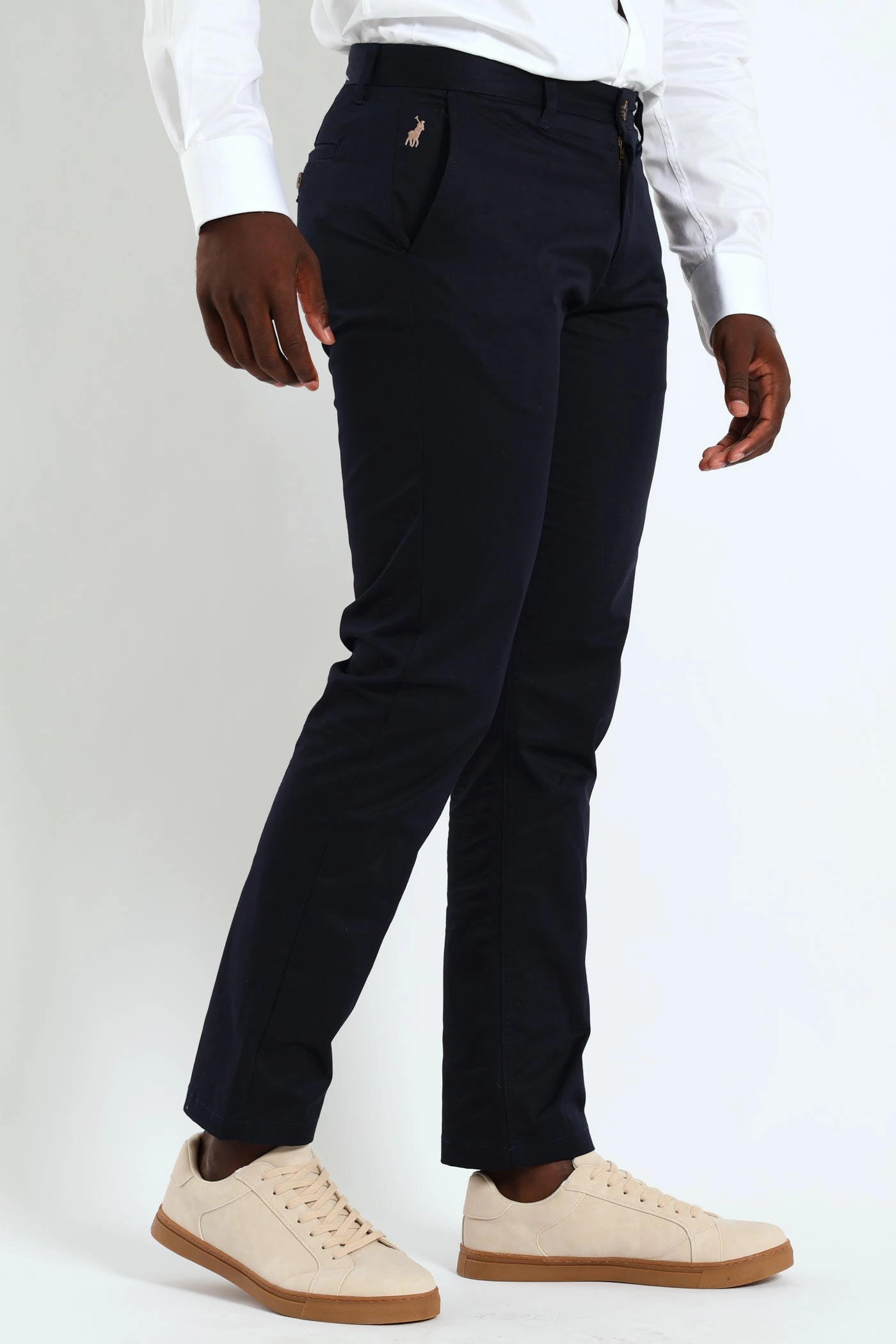 Milan Straight Leg Chino - Navy No Gap Waist Effortless Fit