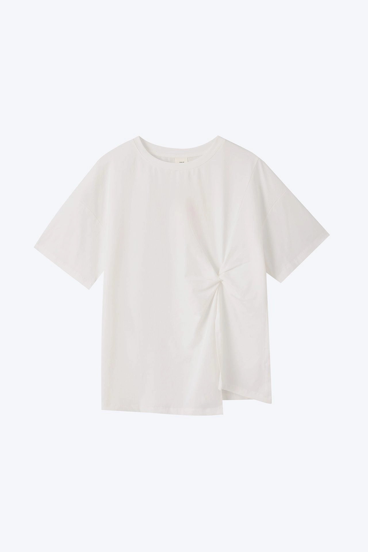 Twist Knot Tee - Cream [AT] FunctionalPockets Flattering Fit