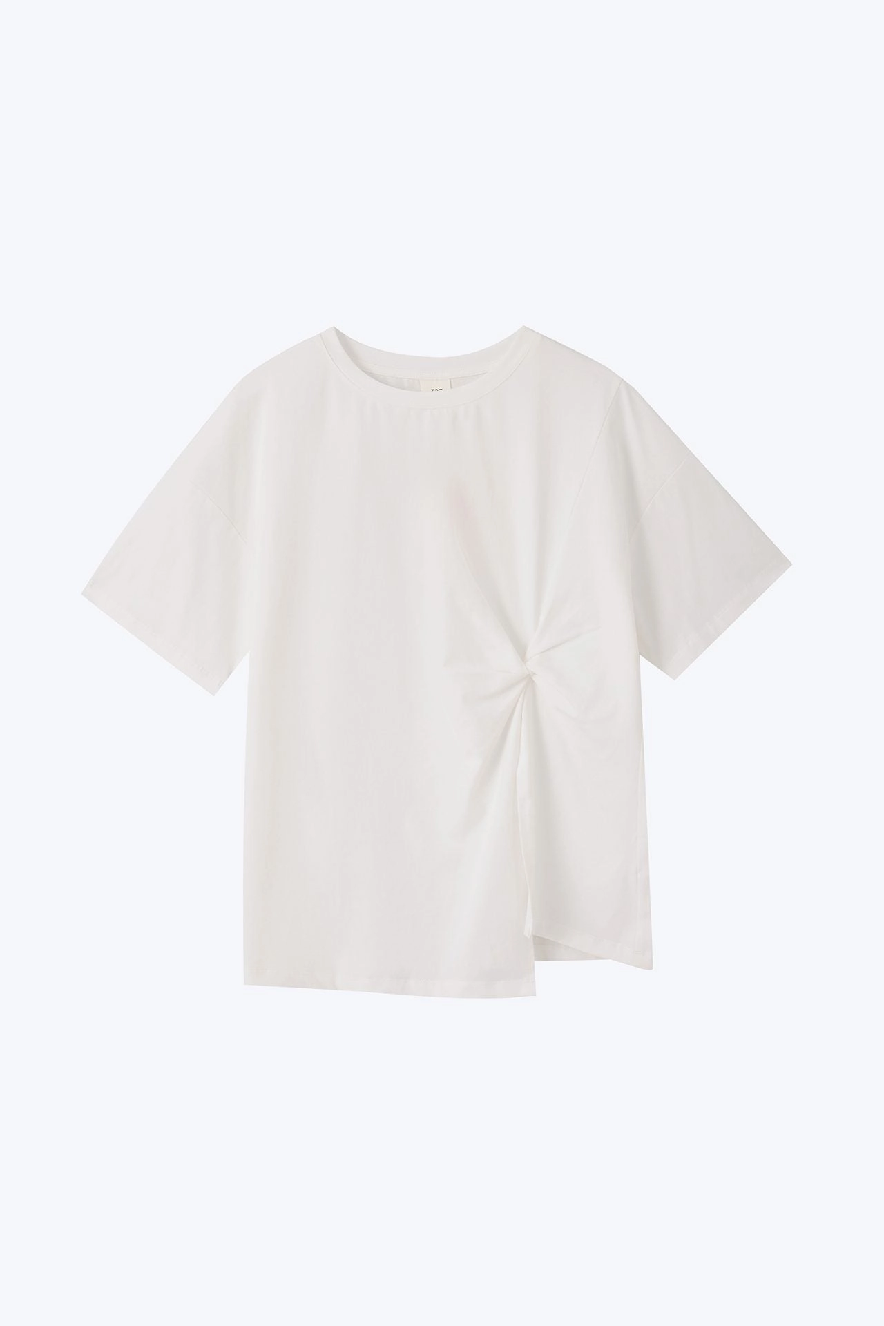 Everyday Layer Cozy and Fashionable Twist Knot Tee - Cream [AT]
