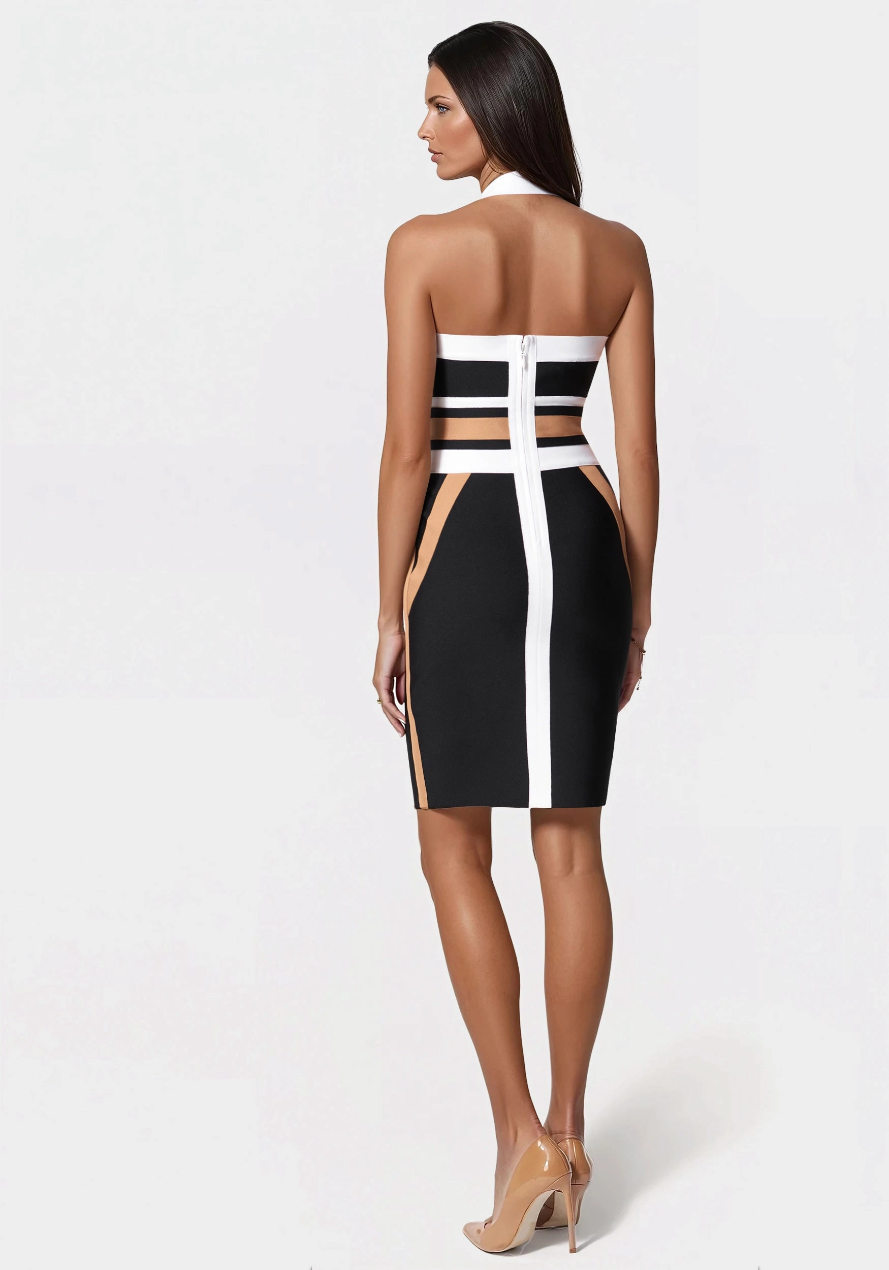 Halter Neck Bandage Dress Subtle Detail Cool Layers