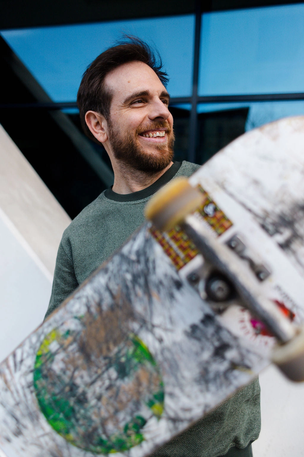 BICOLOR CREWNECK / PINE Sustainable Athleisure Wear