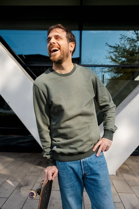 City Casual BICOLOR CREWNECK / PINE