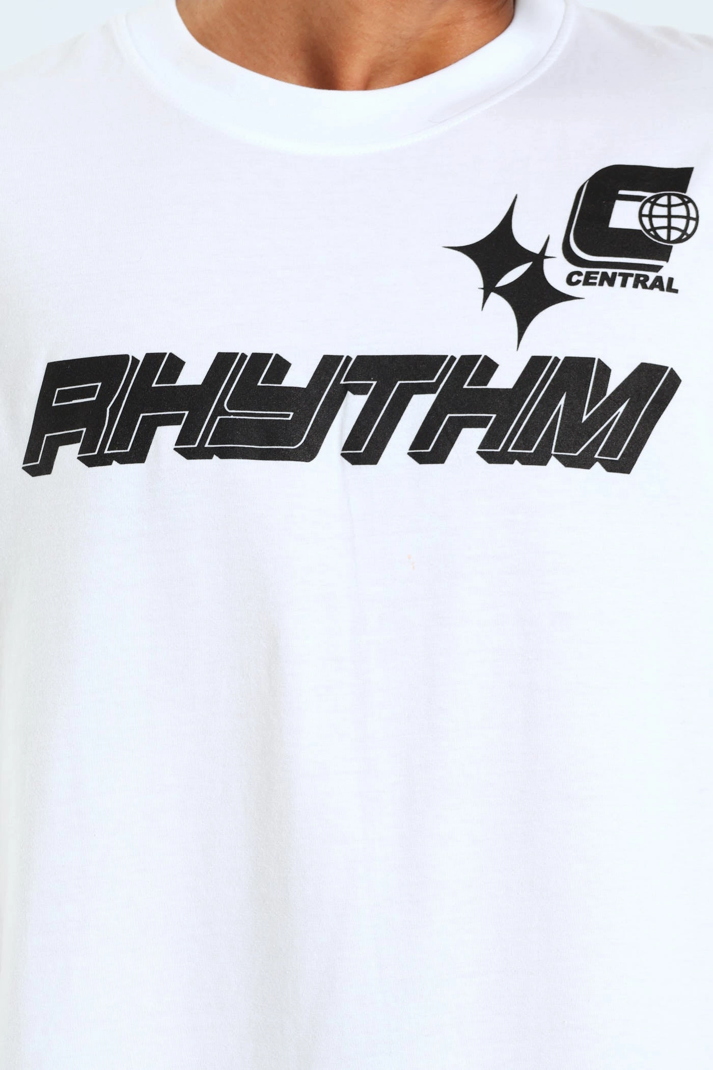 Durable Stitching Rhythm Print Tee - White