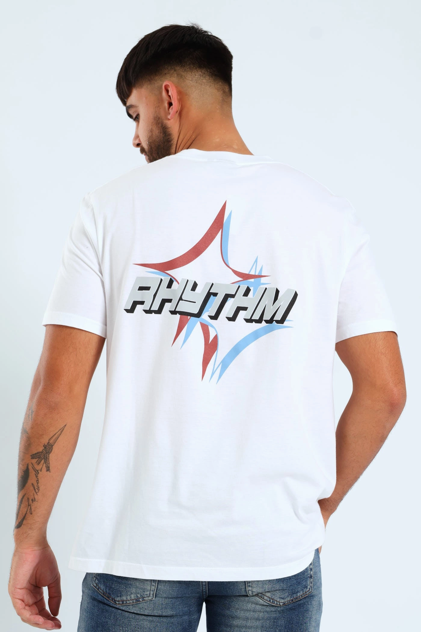 Rhythm Print Tee - White budget-friendly soft fit
