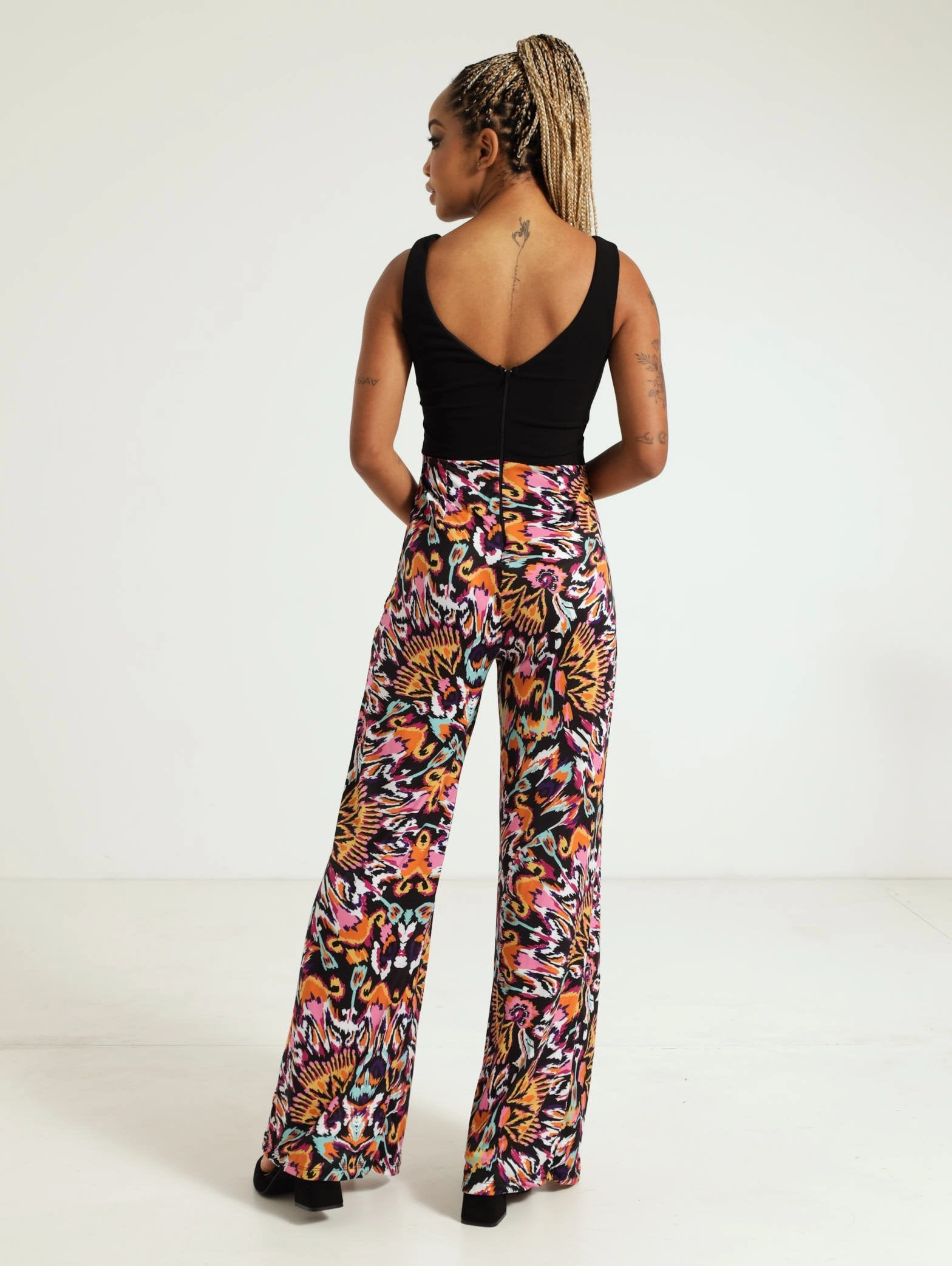 Mixed Jumpsuit With Front Slits Breathable Design