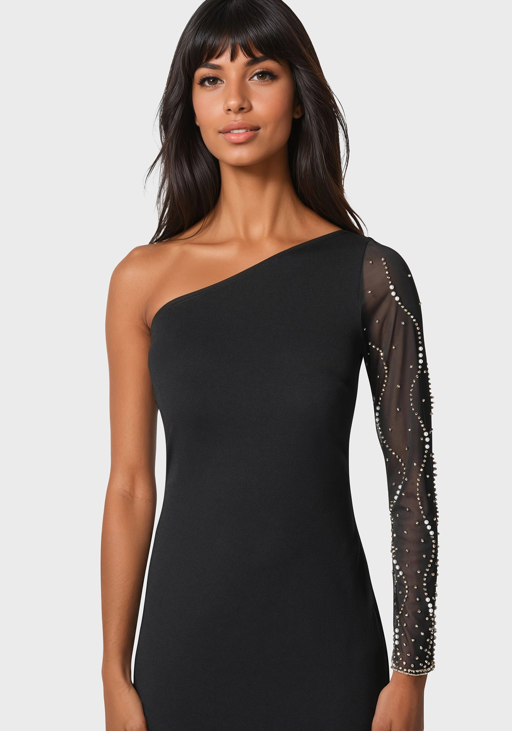 Refined Stitch All Day Ready Beaded One Shoulder Midi Dress