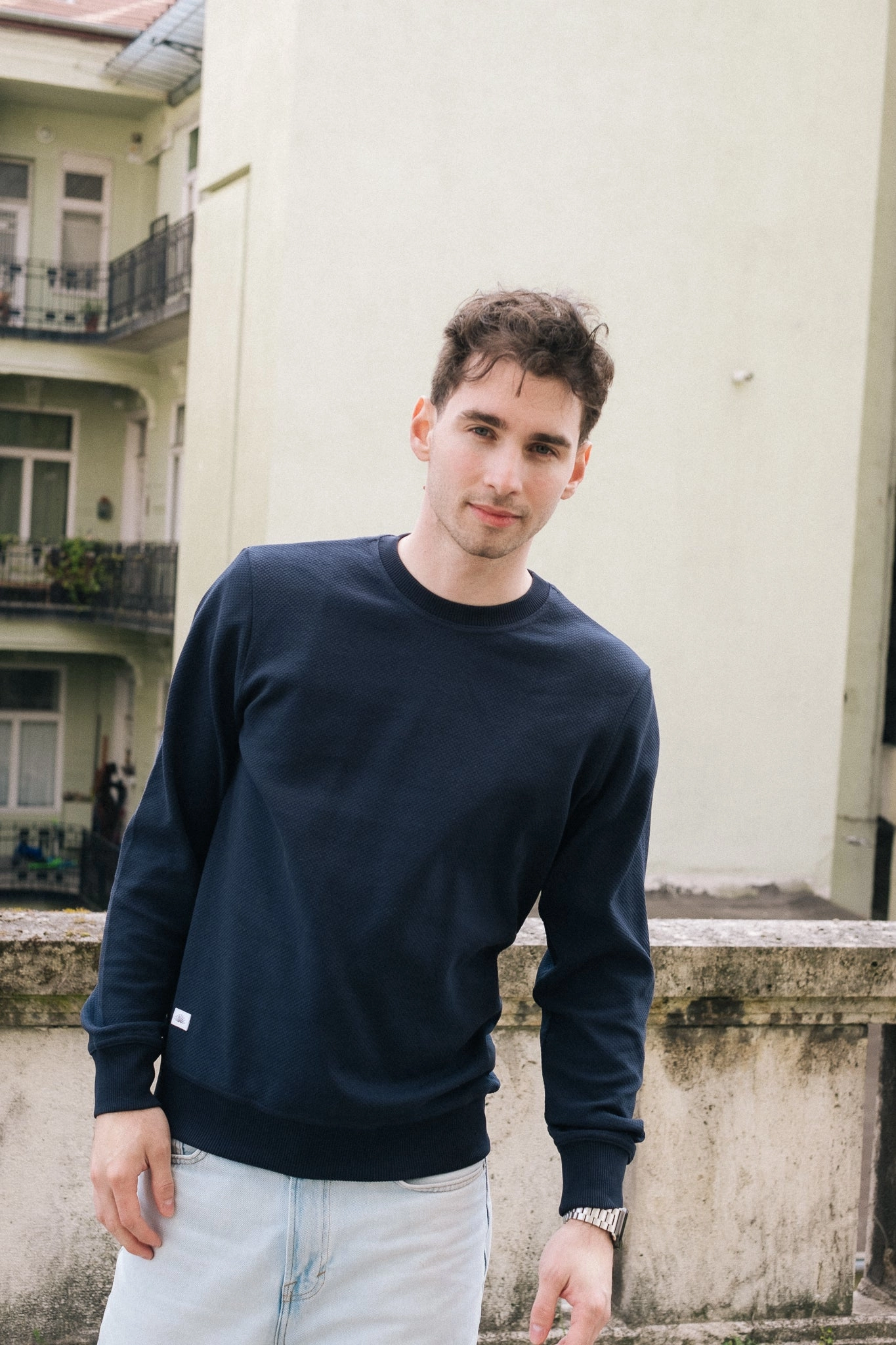 CREWNECK /  3D NAVY product home friendliness product holiday wearability