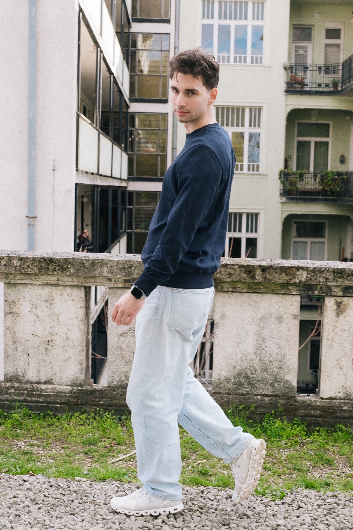 CREWNECK /  3D NAVY Vintage Look