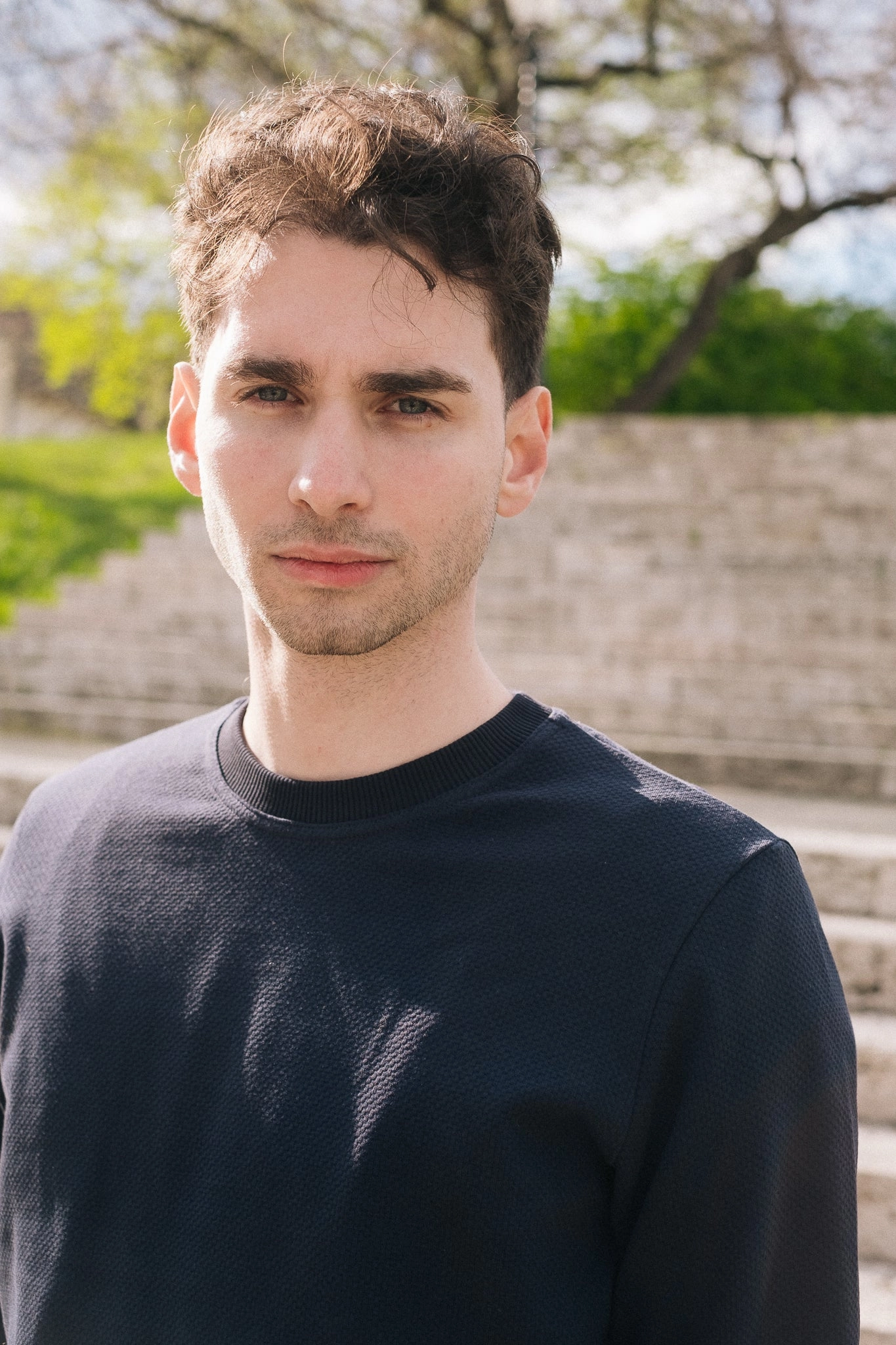 Wool product luxury indulgence CREWNECK /  3D NAVY