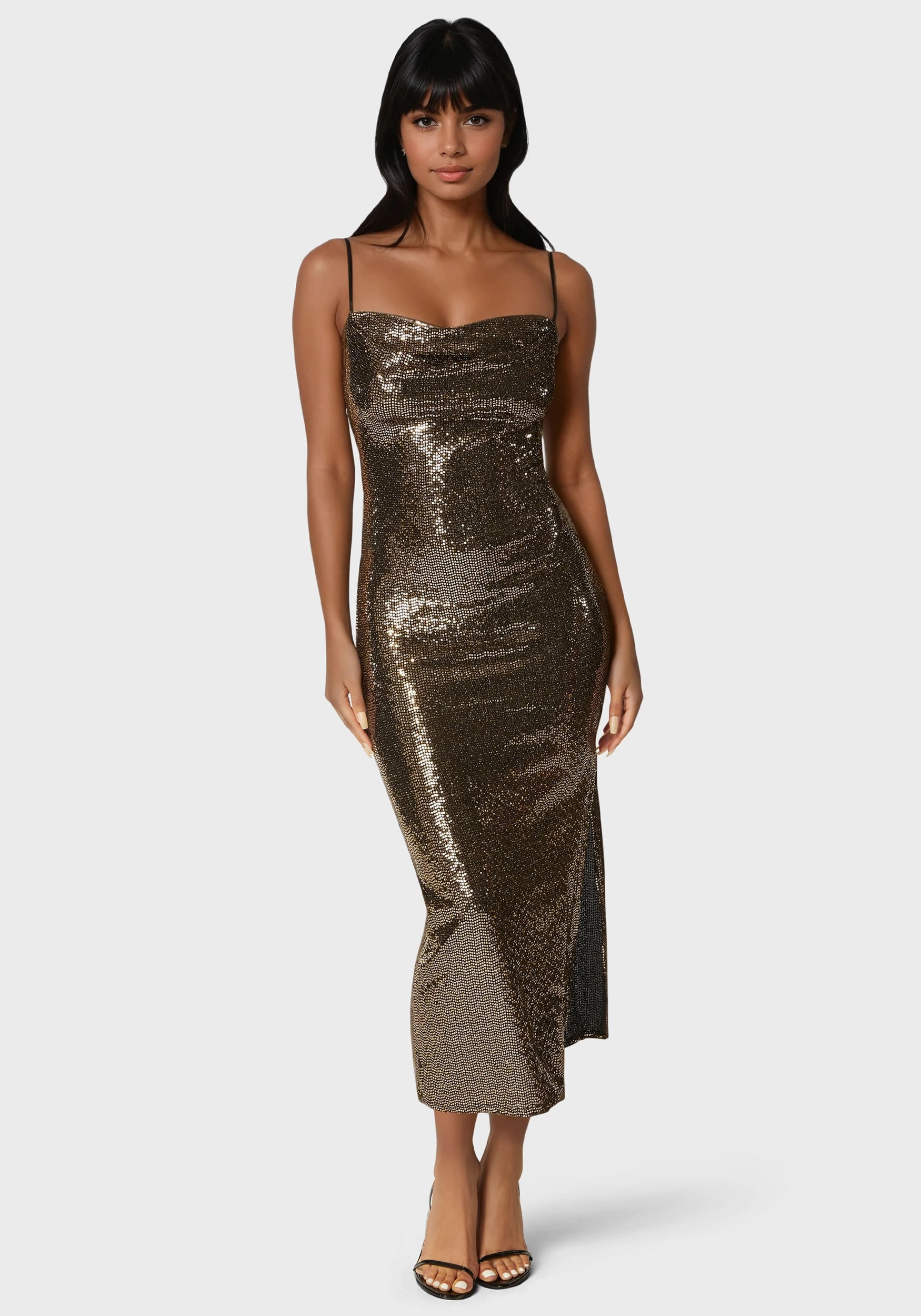 Basic Fashion Spaghetti Gown Long Slim Maxi