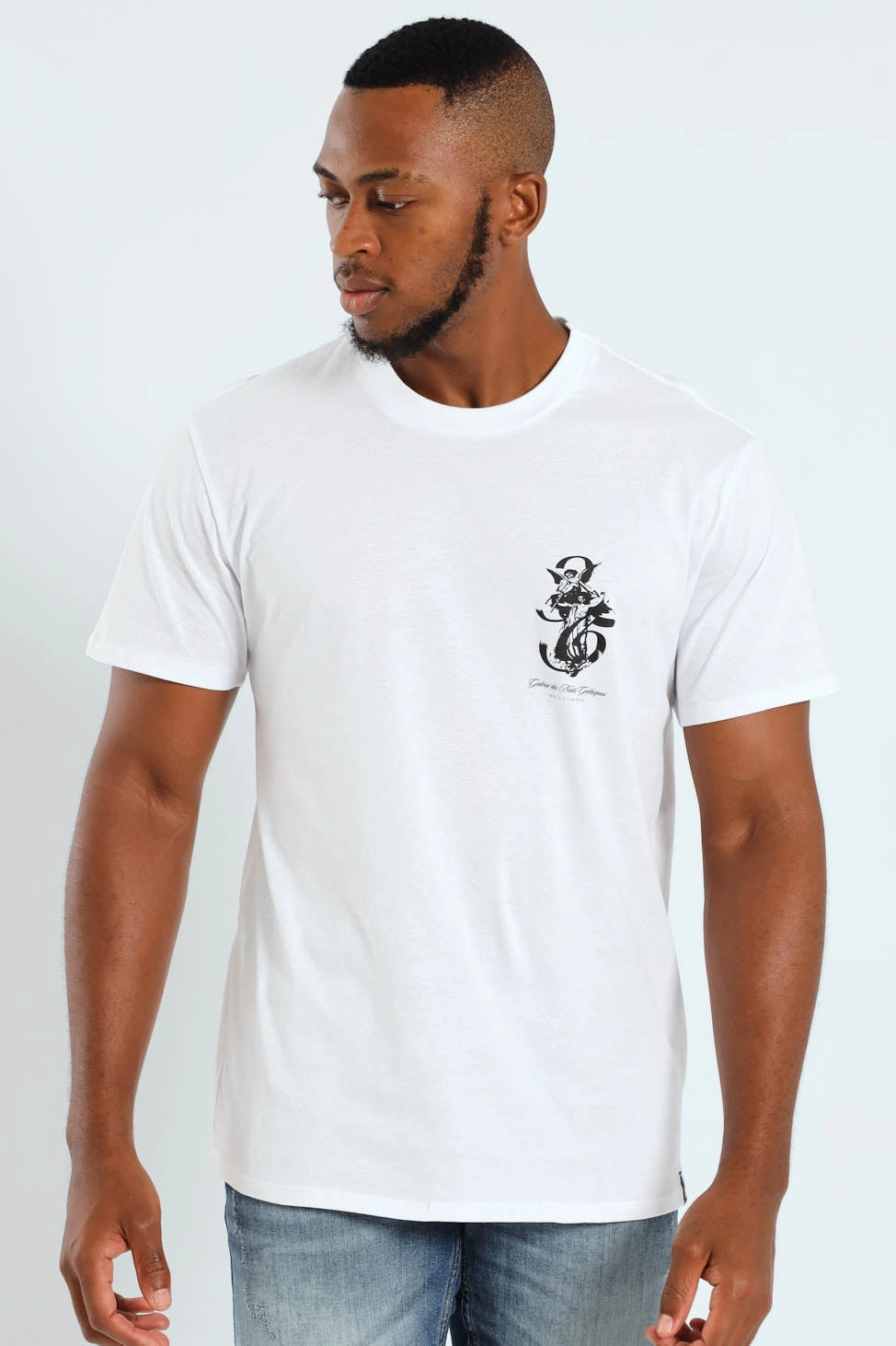 Angel Front & Back Print Tee - White Autumn coziness City Fashion Look