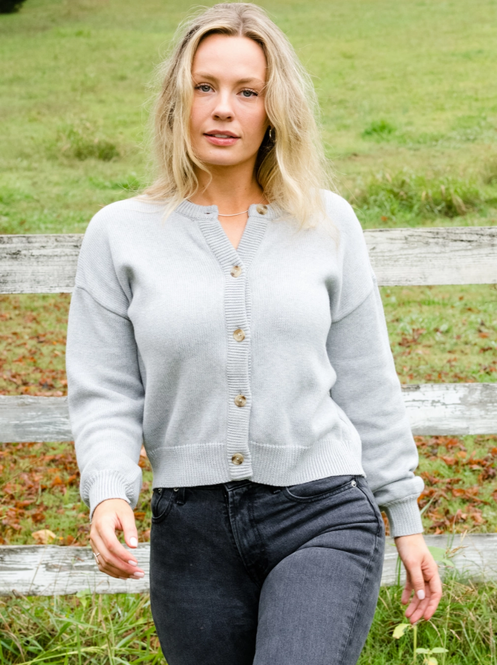 Willow Classic Cardigan - Heather Grey Chilly Weather Relaxed Comfort Wear