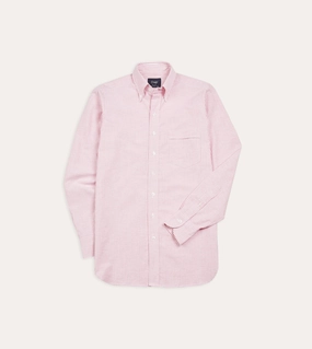 Pink Ticking Stripe Cotton Oxford Cloth Button-Down Shirt Eco-Friendly Choice Urban Edge
